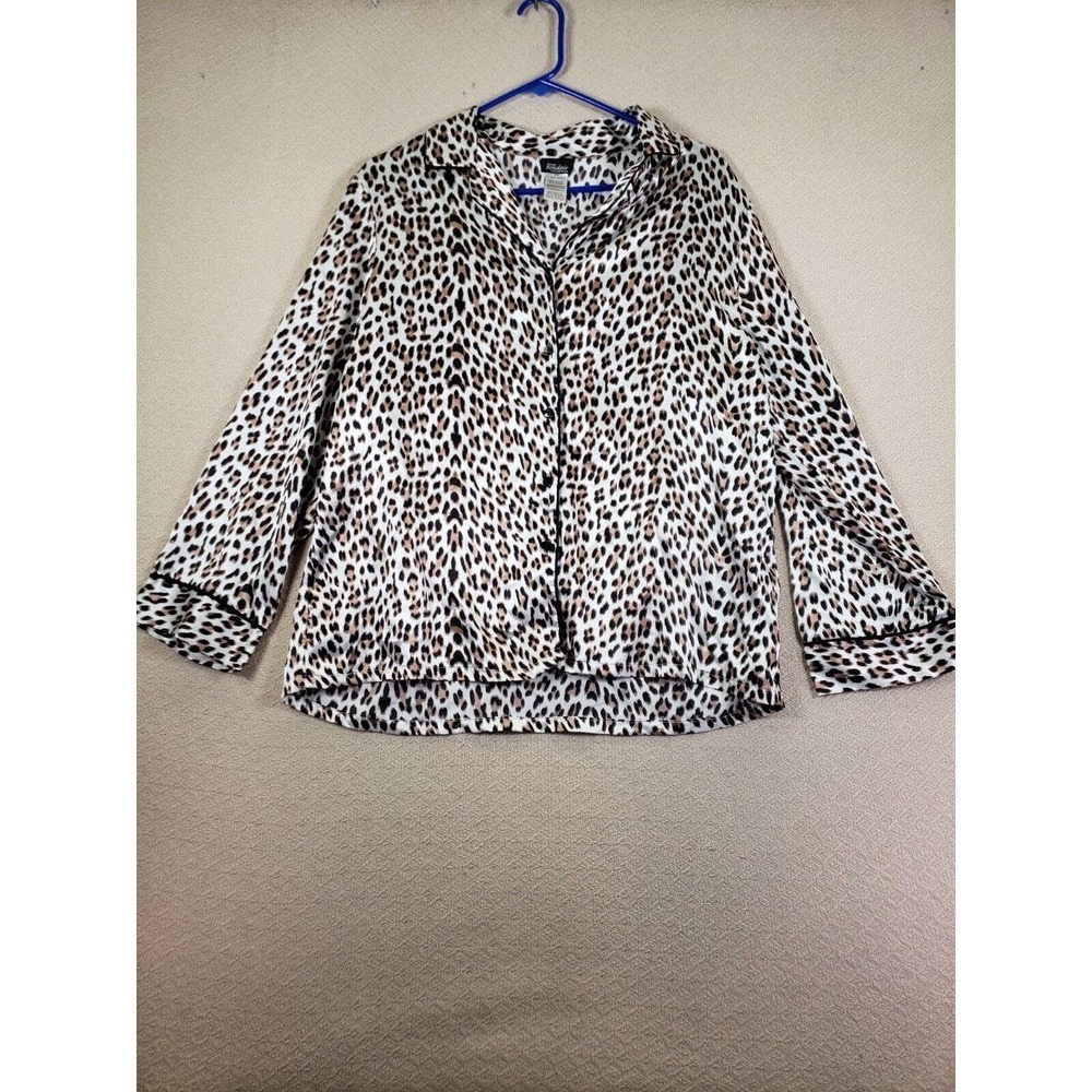 Boudoir‎ Shirt Womens Medium Multicolor Animal Print Long Sleeve Collard Stylish